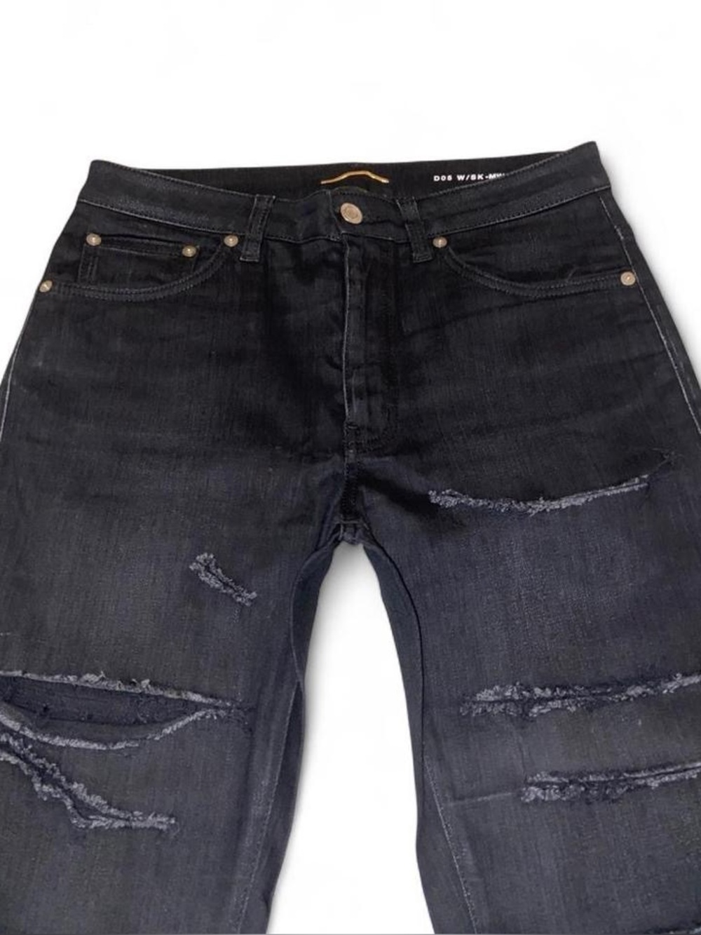 Saint Laurent 2015 Black Distressed Jeans